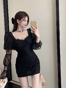 ĐẦM BODY REN 2 LỚP TAY PHỒNG QUYẾN RŨ